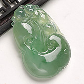 糯冰种晴水缅甸翡翠A货如意挂件