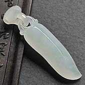 糯冰种淡晴水缅甸翡翠A货福瓜挂件