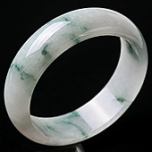 糯冰种飘花缅甸翡翠A货手镯（58.5mm）