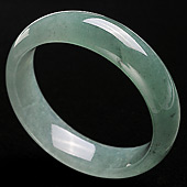 糯冰种油青缅甸翡翠A货手镯（57.5mm）