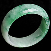 糯冰种飘花缅甸翡翠A货手镯（57.5mm）
