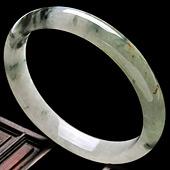 糯冰种飘花缅甸翡翠A货手镯（63.6mm）