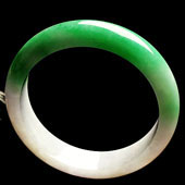 糯冰种春带彩缅甸翡翠A货手镯（59.4mm）