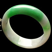 糯冰种春带彩缅甸翡翠A货手镯（58mm）