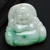 细糯种翠色缅甸翡翠A货玉佛挂件