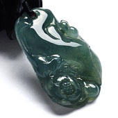 冰种蓝晴水缅甸翡翠A货鸟语花香挂件