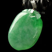 冰种阳绿缅甸翡翠A货福瓜挂件