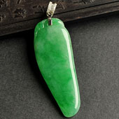 冰种阳绿缅甸翡翠A货福瓜挂件