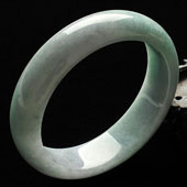 细糯种晴水缅甸翡翠A货手镯（57mm）
