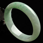 糯冰种晴水略飘翠缅甸翡翠A货手镯（56.6mm）