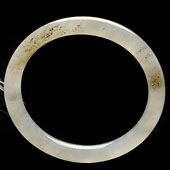 冰种淡晴水缅甸翡翠A货圆条手镯（58.3mm）