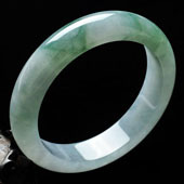 冰种飘花缅甸翡翠A货手镯（57mm）