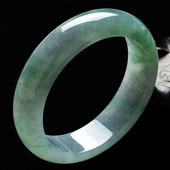冰种飘花缅甸翡翠A货手镯（57mm）