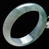 冰种飘花缅甸翡翠A货手镯（55.7mm）