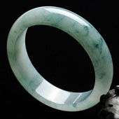 冰种飘花缅甸翡翠A货手镯（56mm）