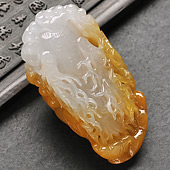 糯冰种黄翡缅甸翡翠A货人生如意挂件
