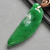 冰种正阳绿满绿缅甸翡翠A货福瓜挂件