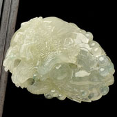 冰种白色略飘花缅甸翡翠A货大展鸿图挂件