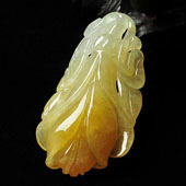 糯冰种黄翡缅甸翡翠A货玉兰花挂件