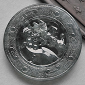糯冰（乌鸡种）水墨色缅甸翡翠A货圆龙牌挂件