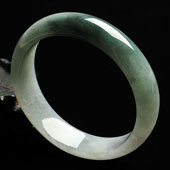 糯冰种飘花缅甸翡翠A货手镯（64.6mm）