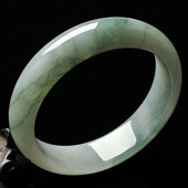 糯冰种飘花缅甸翡翠A货手镯（57.7mm）