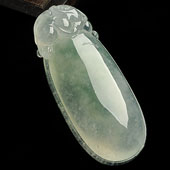 糯冰种飘花缅甸翡翠A货福瓜挂件