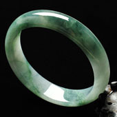 糯冰种飘花缅甸翡翠A货手镯（57.4mm）