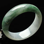 糯冰种飘花缅甸翡翠A货手镯（56.3mm）