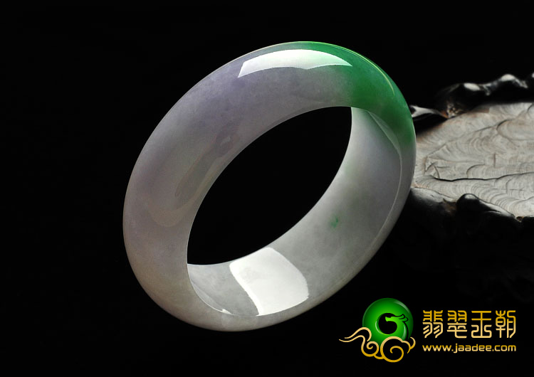 糯冰种春带彩缅甸翡翠A货手镯（55.6mm）