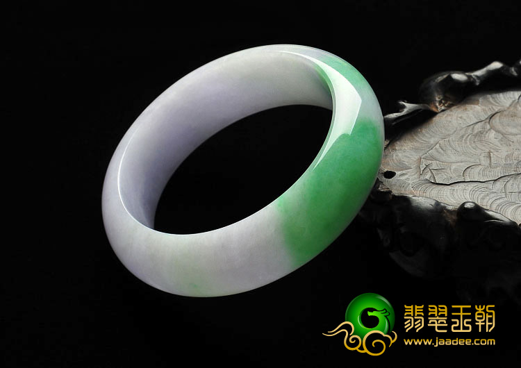 糯冰种春带彩缅甸翡翠A货手镯（53mm）