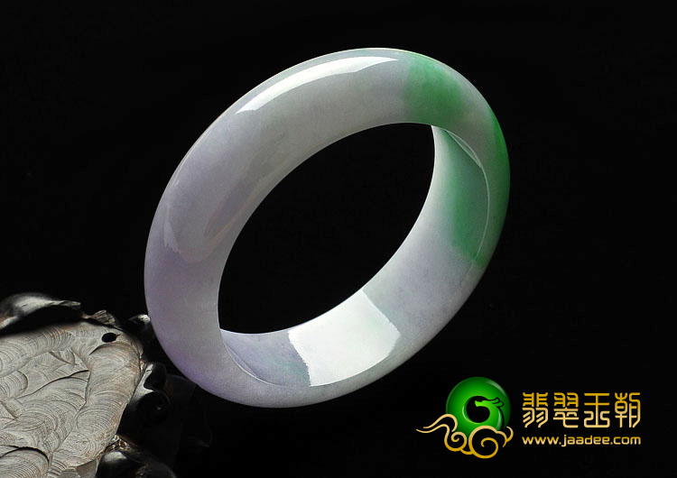 糯冰种春带彩缅甸翡翠A货手镯（53mm）