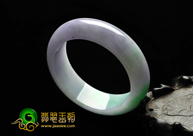糯冰种春带彩缅甸翡翠A货手镯（53mm）
