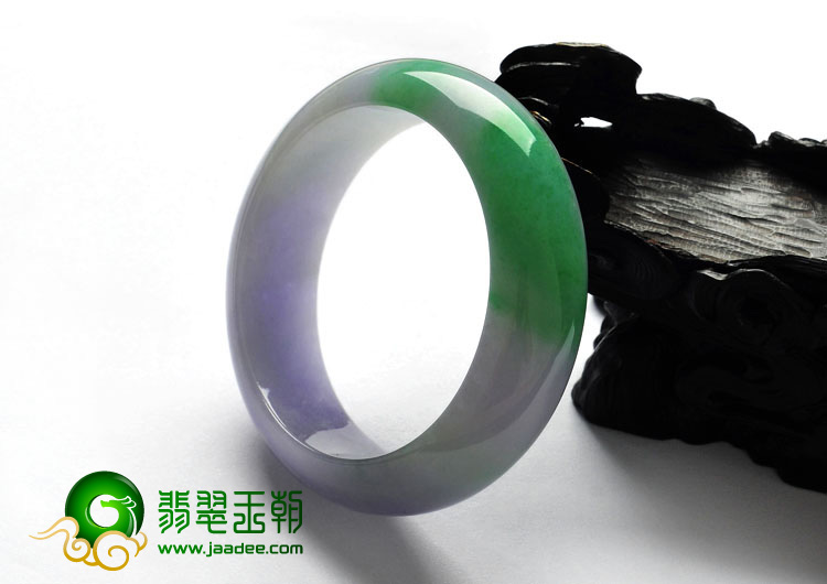糯冰种春带彩缅甸翡翠A货手镯（53mm）