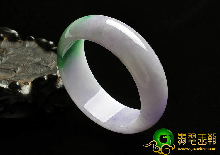 糯冰种春带彩缅甸翡翠A货手镯（55mm）