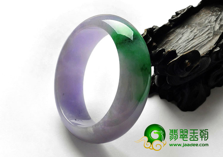 糯冰种春带彩缅甸翡翠A货手镯（55mm）