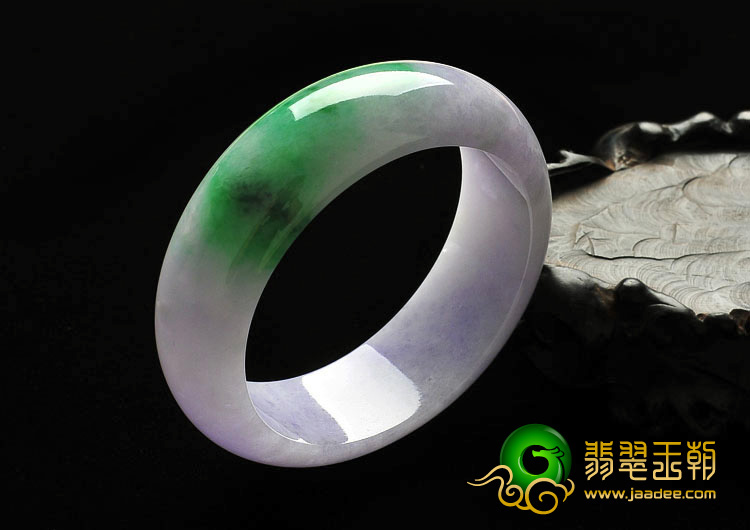 糯冰种春带彩缅甸翡翠A货手镯（55mm）