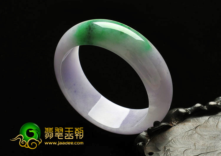 糯冰种春带彩缅甸翡翠A货手镯（55mm）
