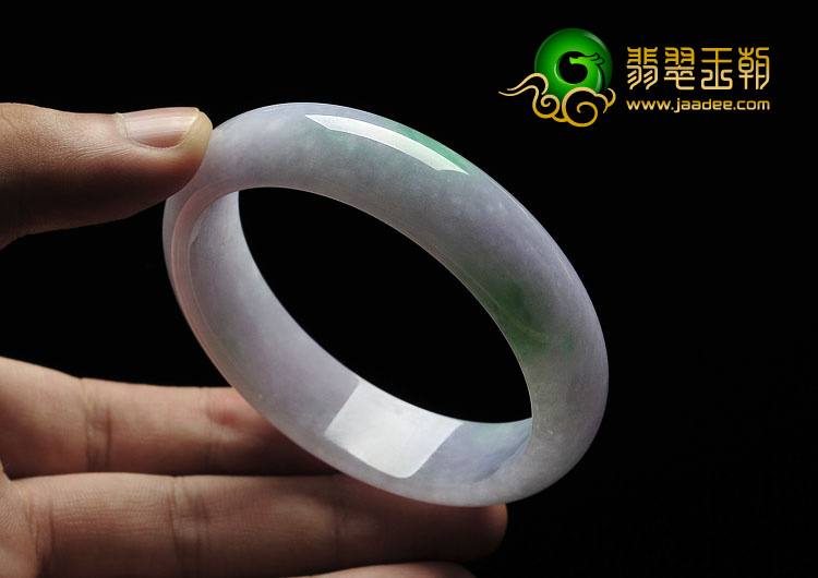 糯冰种春带彩缅甸翡翠A货手镯（56.7mm）