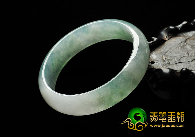 冰种晴水飘花缅甸翡翠A货手镯（58.7mm）