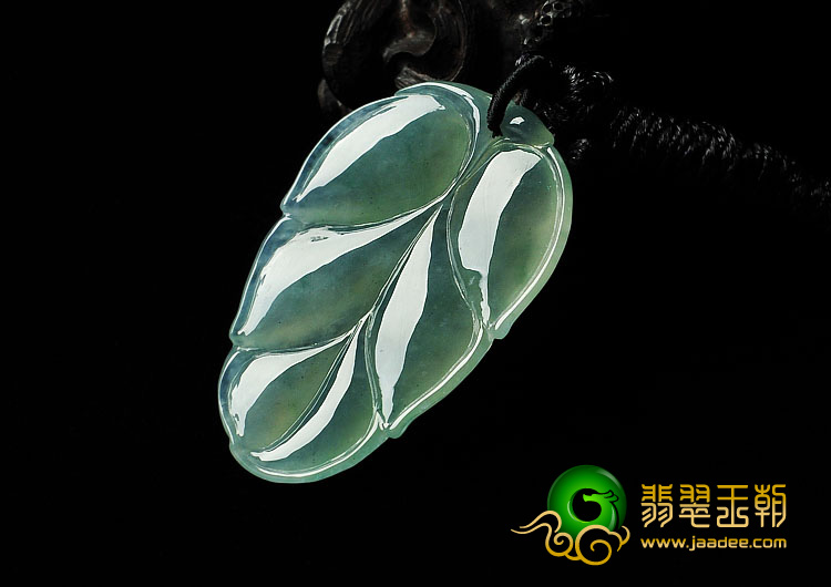 糯冰种晴水缅甸翡翠A货叶子挂件