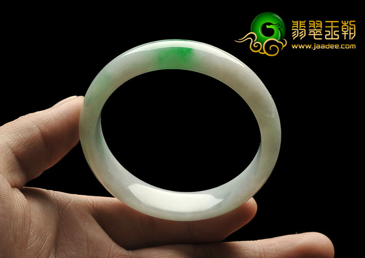 糯冰种飘翠缅甸翡翠A货手镯（54.5mm）