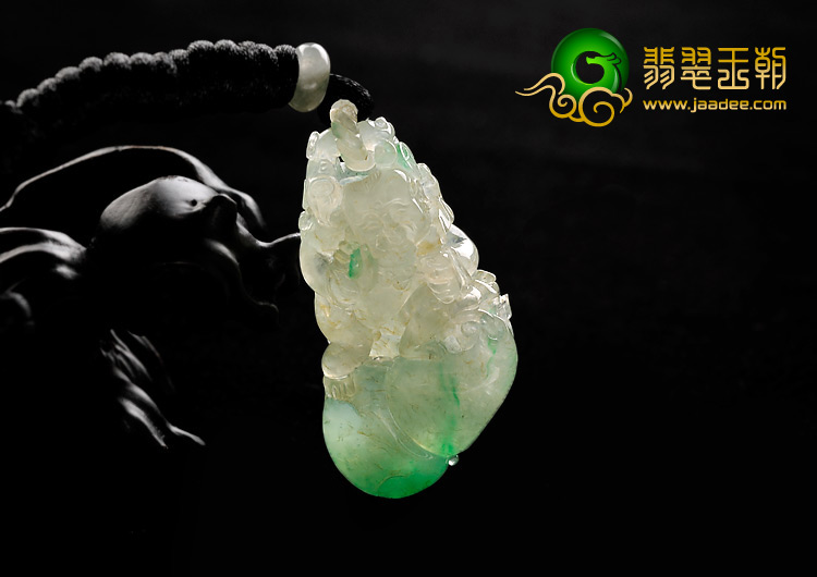 冰种飘翠缅甸翡翠A货福禄寿喜挂件