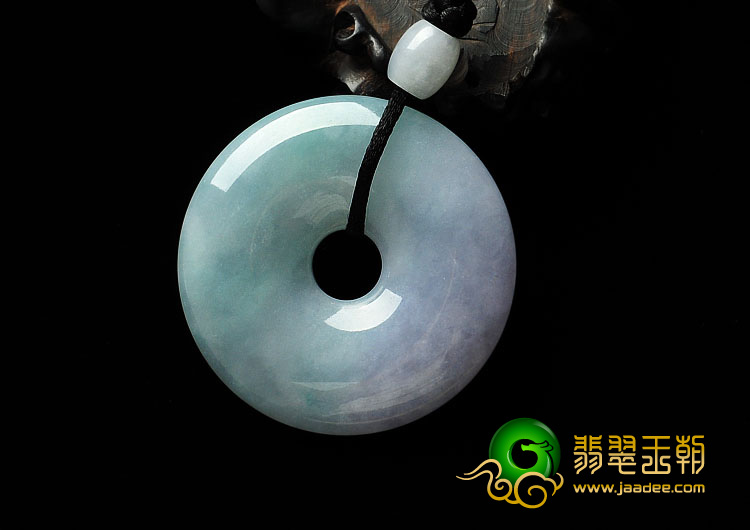 糯冰种春带彩缅甸翡翠A货平安扣挂件