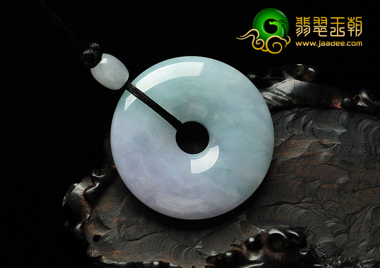 糯冰种春带彩缅甸翡翠A货平安扣挂件
