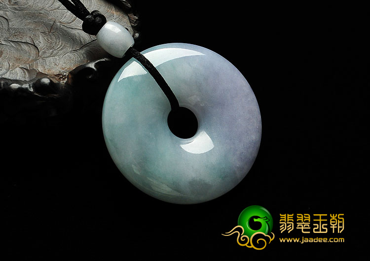 糯冰种春带彩缅甸翡翠A货平安扣挂件