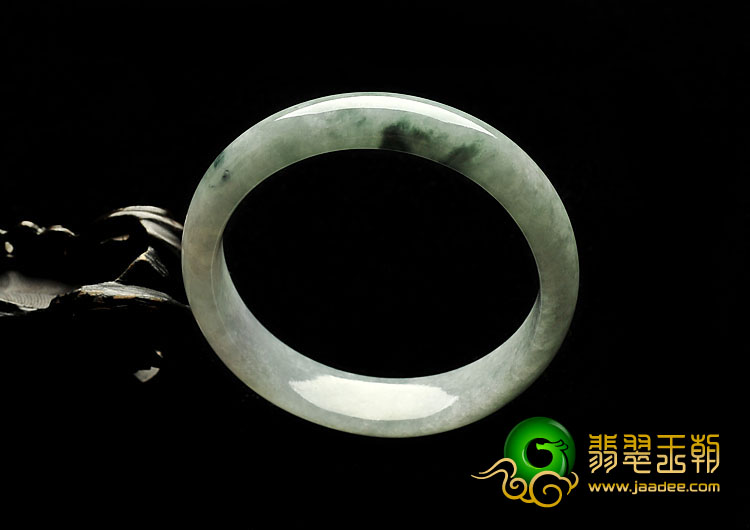 糯冰种晴水飘花缅甸翡翠A货手镯（58.5mm）