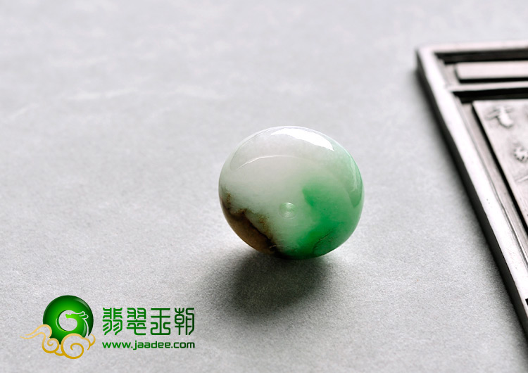 糯冰种翠色褐黄翡缅甸翡翠A货平安扣挂件