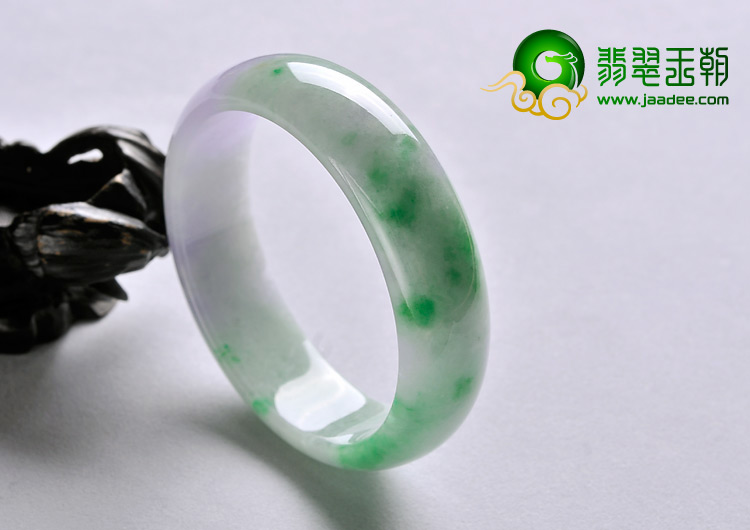糯冰种春带彩缅甸翡翠A货手镯（56.4mm）