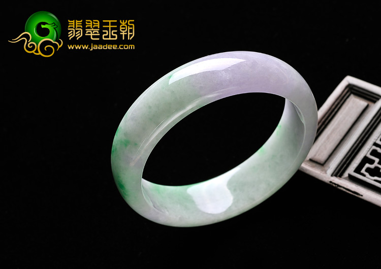 糯冰种春带彩缅甸翡翠A货手镯（56.4mm）